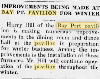 Bay Port Pavilion - Nov 1933 Article